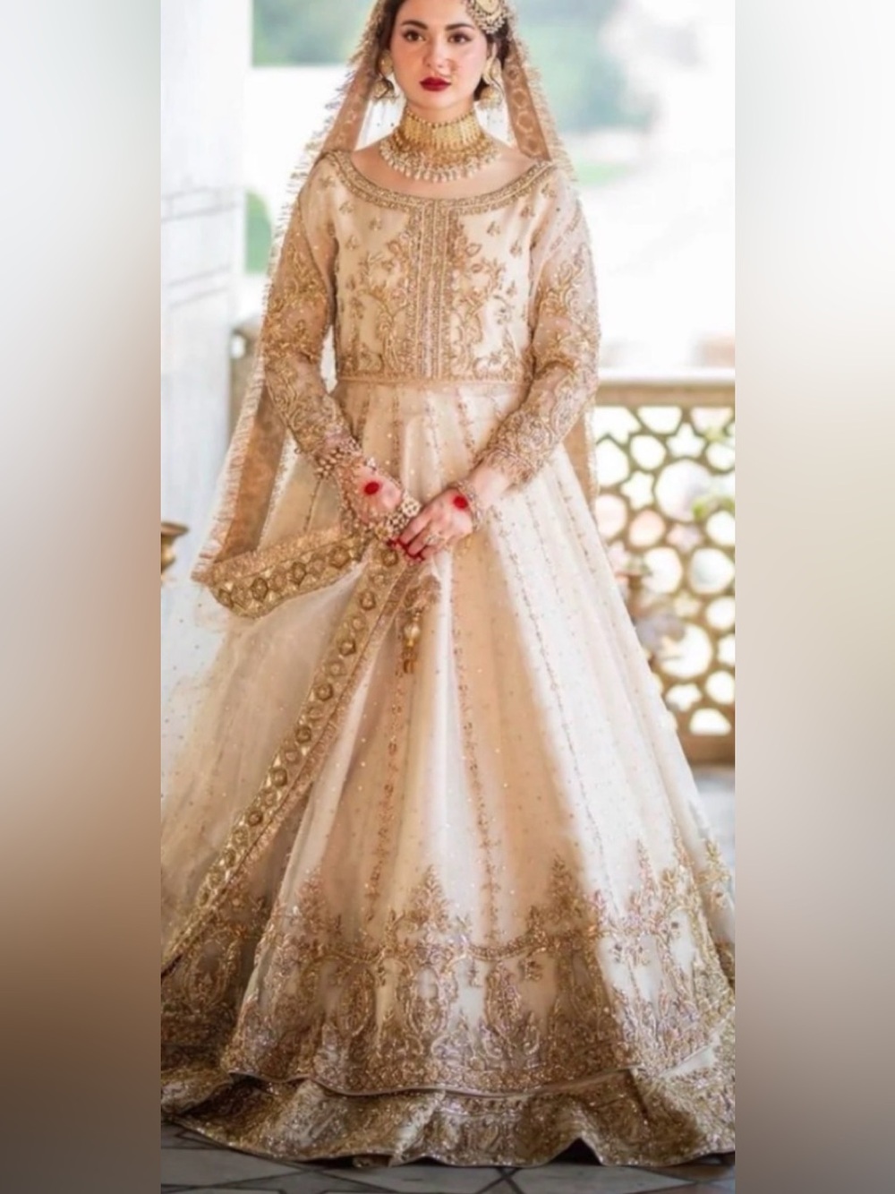 Boutique 9 Ivory and Gold Embroidered Bridal Gown